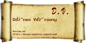 Dénes Vázsony névjegykártya